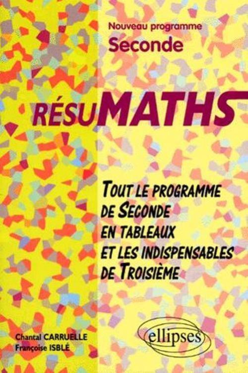 RESUMATHS - Tout le programme de la Seconde en tableaux et les indispensables de Troisi�me