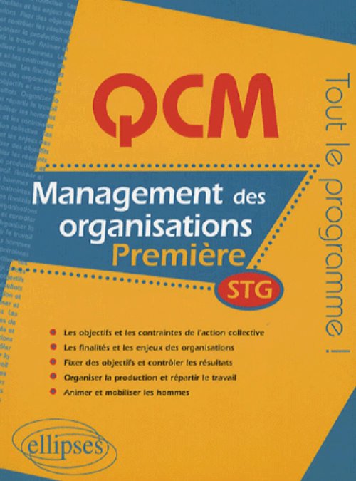 QCM management des organisations - Premi�re STG