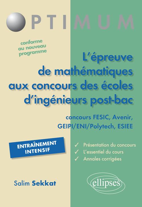 L'�preuve de math�matiques au concours des �coles d'ing�nieur Post-Bac