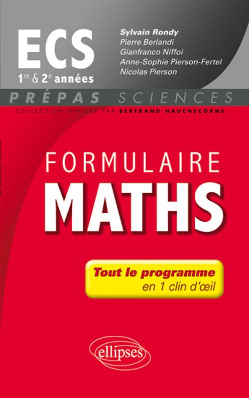 Formulaire Maths ECS 1re et 2e ann�e