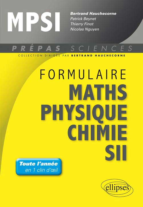 Formulaire : Math�matiques - Physique-Chimie -SII - MPSI