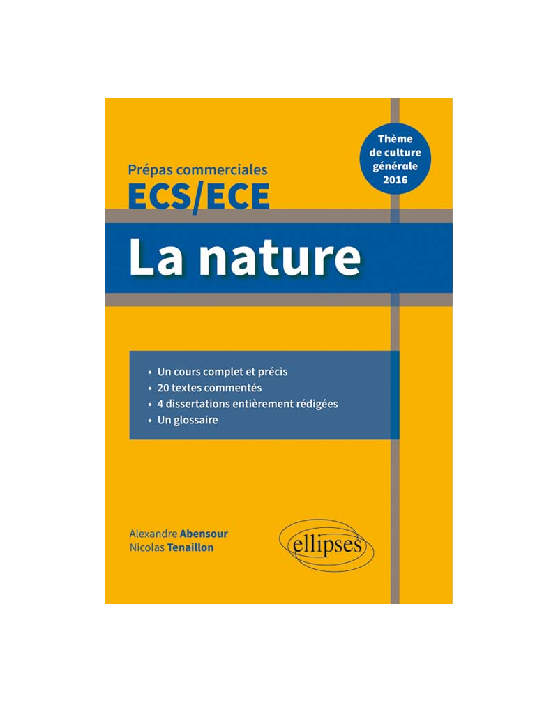 La nature. Épreuve de culture générale Prépas commerciales ECS / ECE 2016