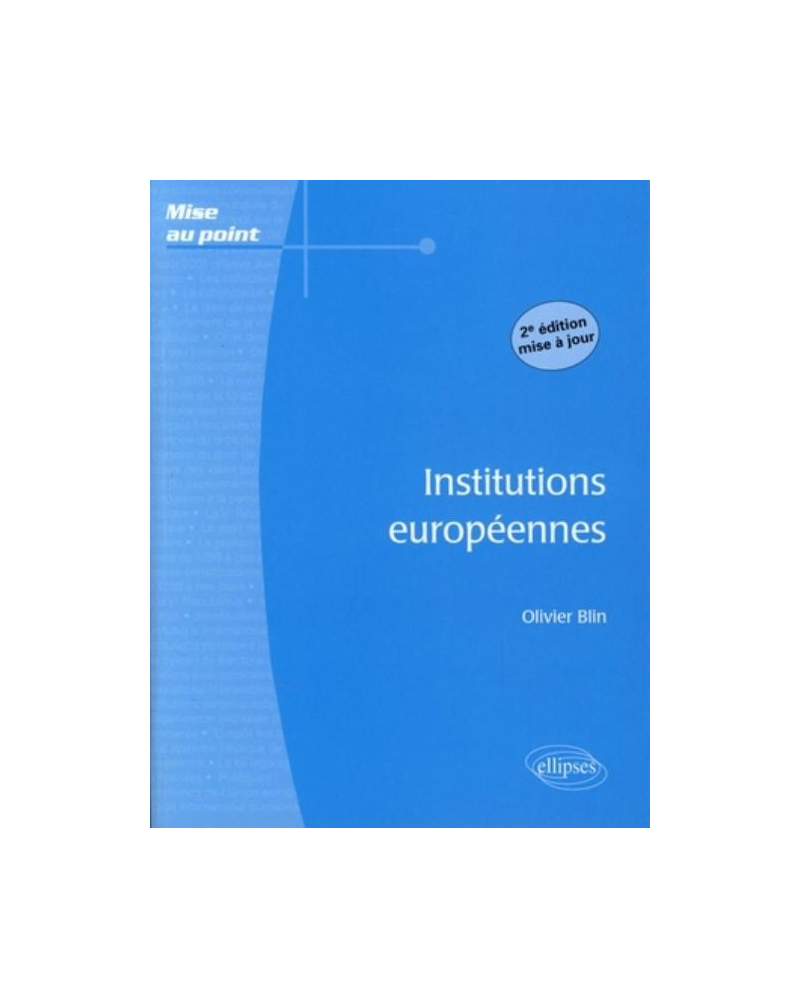 Institutions européennes - 2e édition