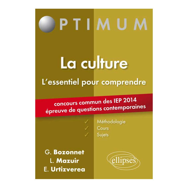 Epreuve de Questions contemporaines à l’entrée des IEP - concours 2014. La culture