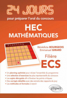 Mathématiques 24 jours pour préparer l’oral du concours HEC - Filière ECS