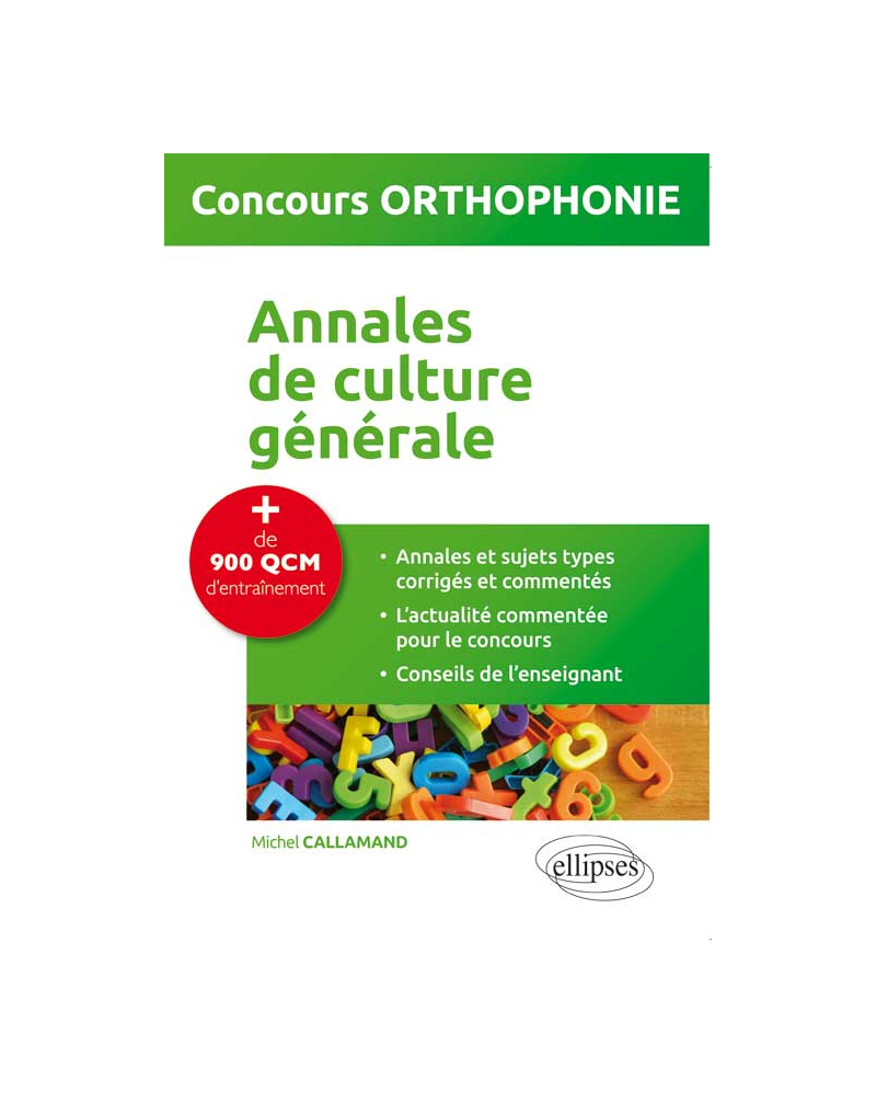 Annales de culture générale - concours orthophonie