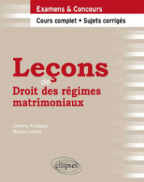 Leçons de Droit des régimes matrimoniaux