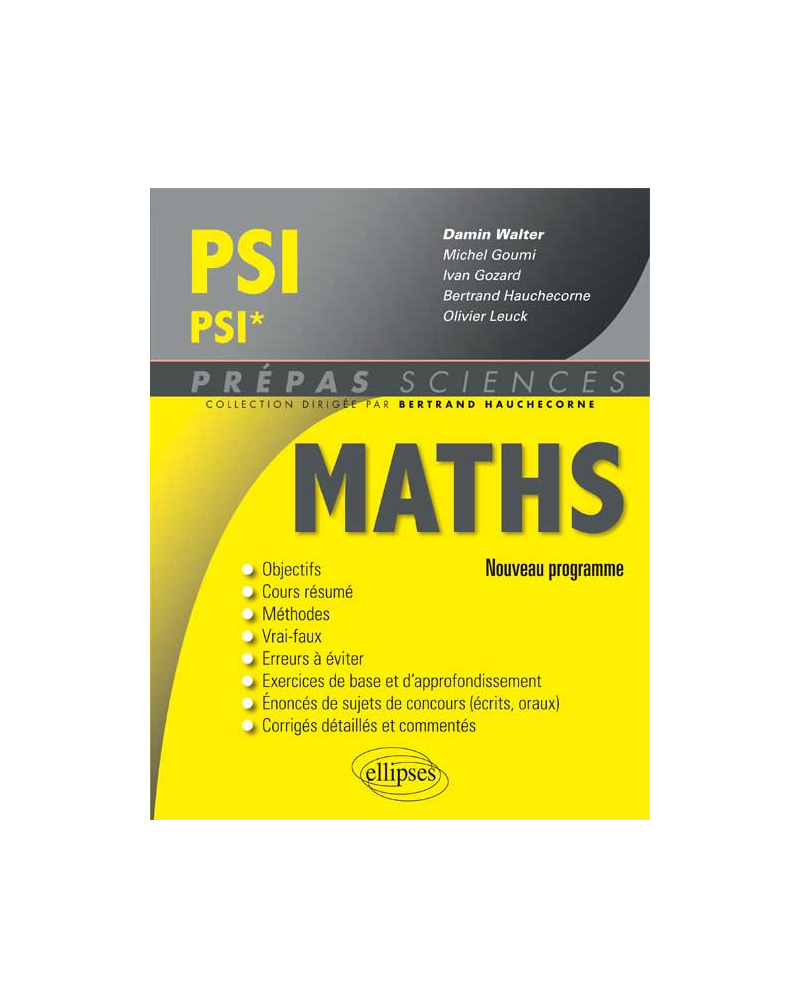 Mathématiques PSI/PSI* - nouveau programme 2014