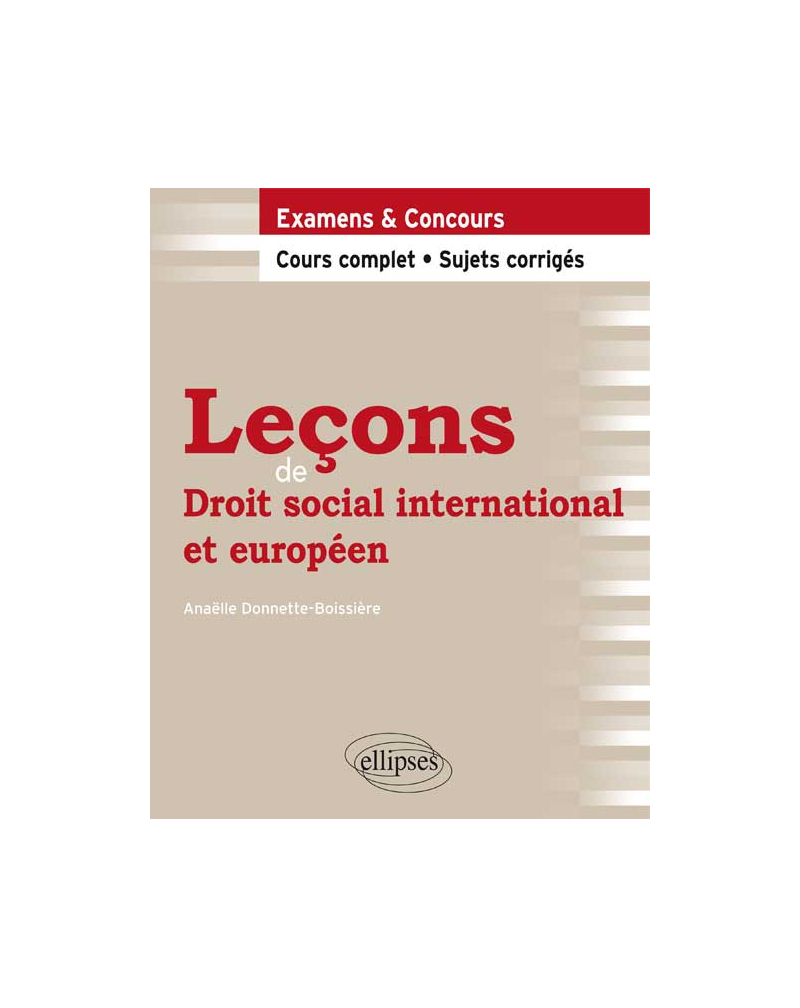 Leçons de Droit social international et européeen