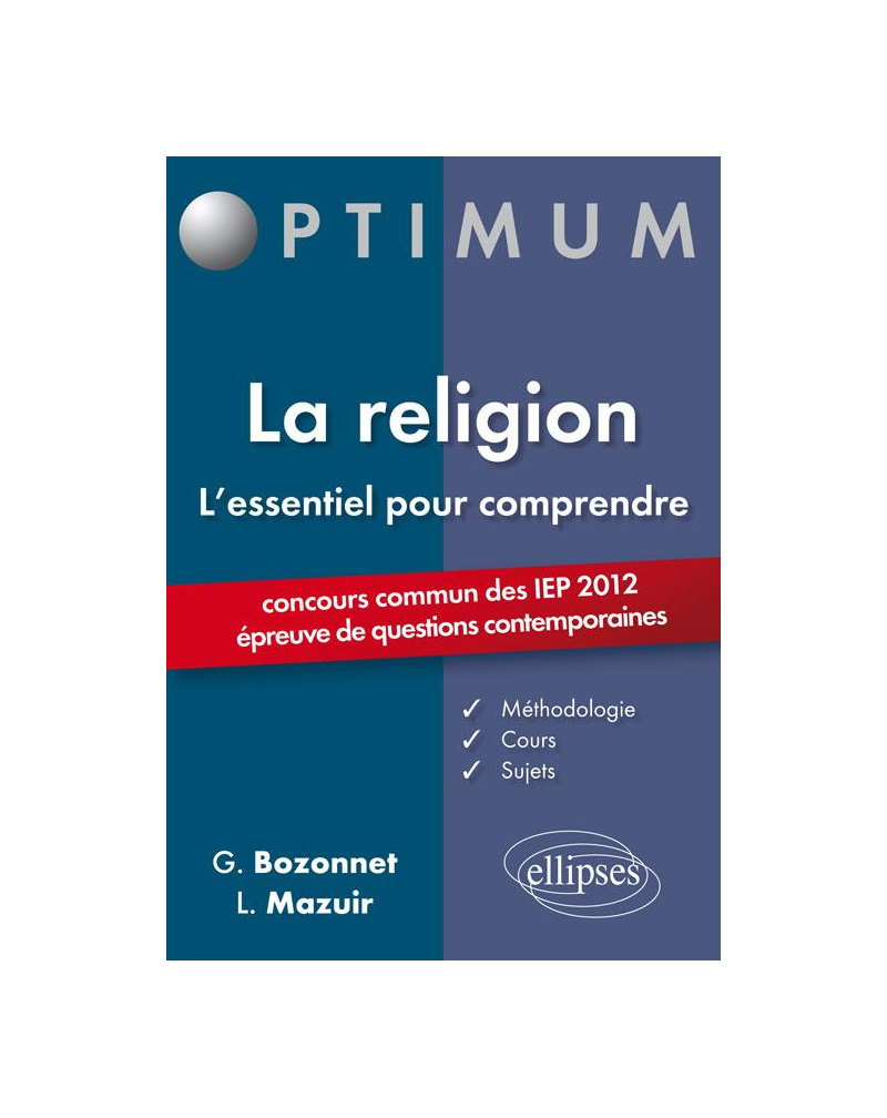 L'essentiel pour comprendre la religion (IEP 2012)