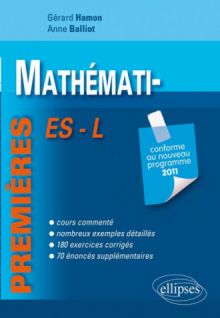 Mathématiques premières ES et L conforme au nouveau programme 2011