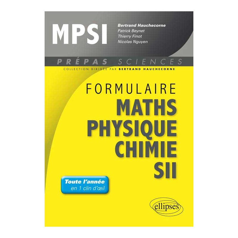 Formulaire : Mathématiques - Physique-Chimie -SII - MPSI