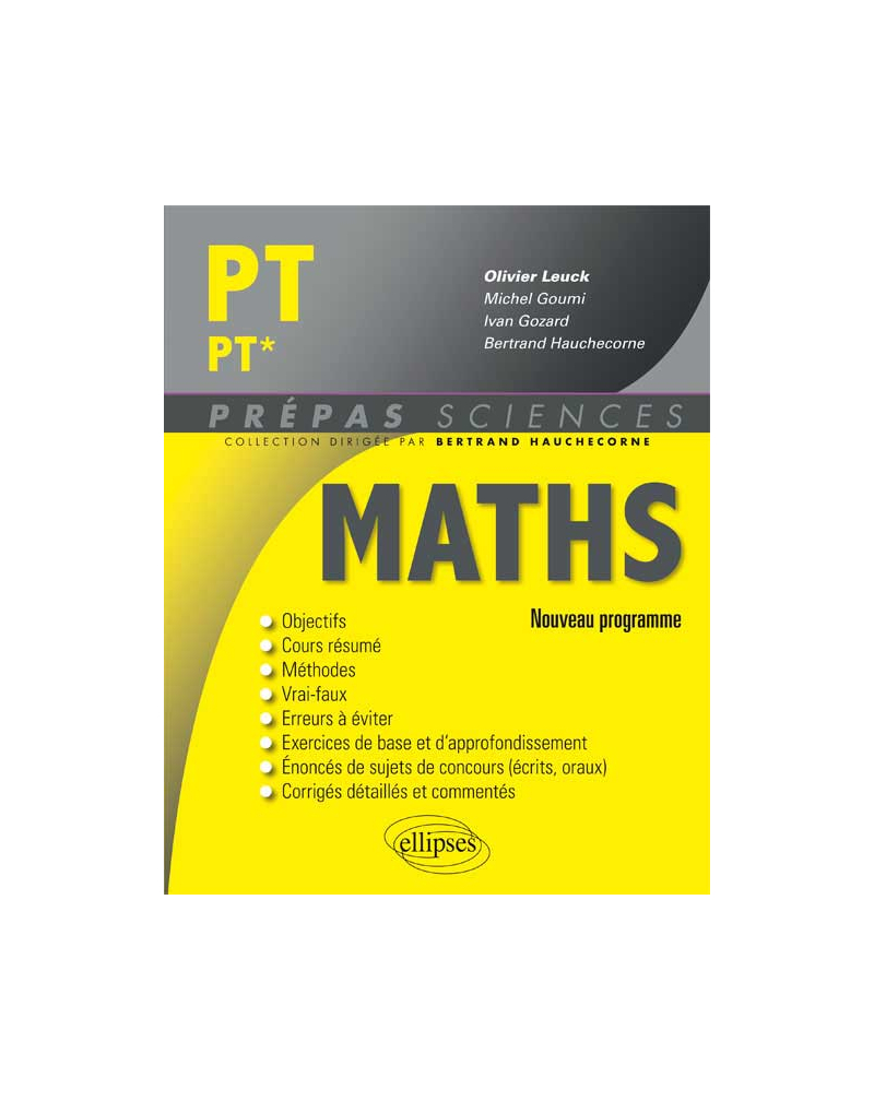 Mathématiques PT/PT* - nouveau programme 2014