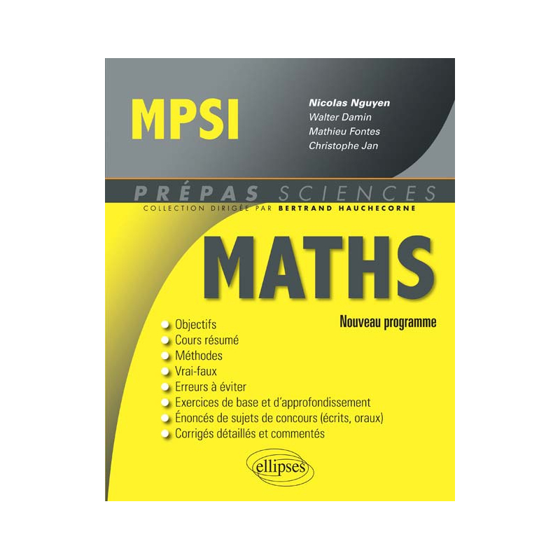 Mathématiques MPSI - conforme au nouveau programme 2013