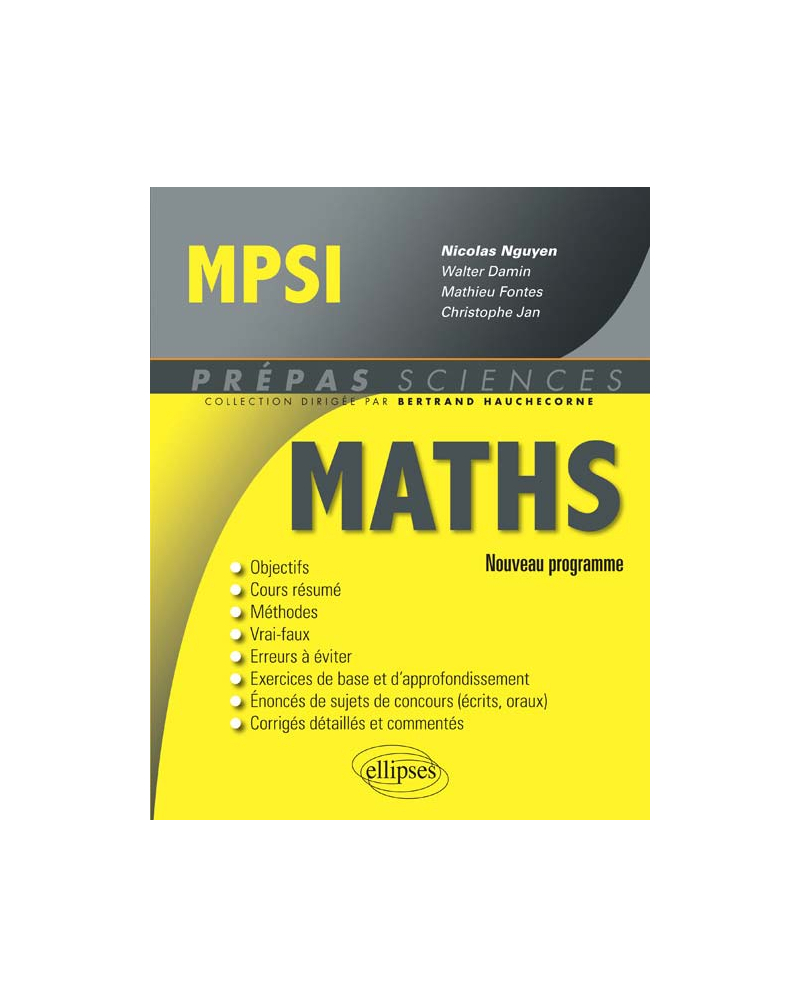 Mathématiques MPSI - conforme au nouveau programme 2013