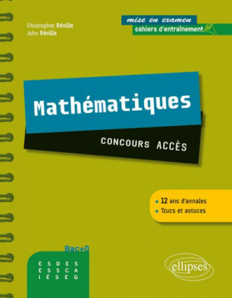 Maths - concours  ACCES. Cahier d'entraînement - 12 ans d'annales