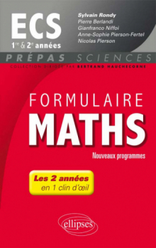 Formulaire Maths ECS 1re et 2e années - nouveaux programmes 2013-2014