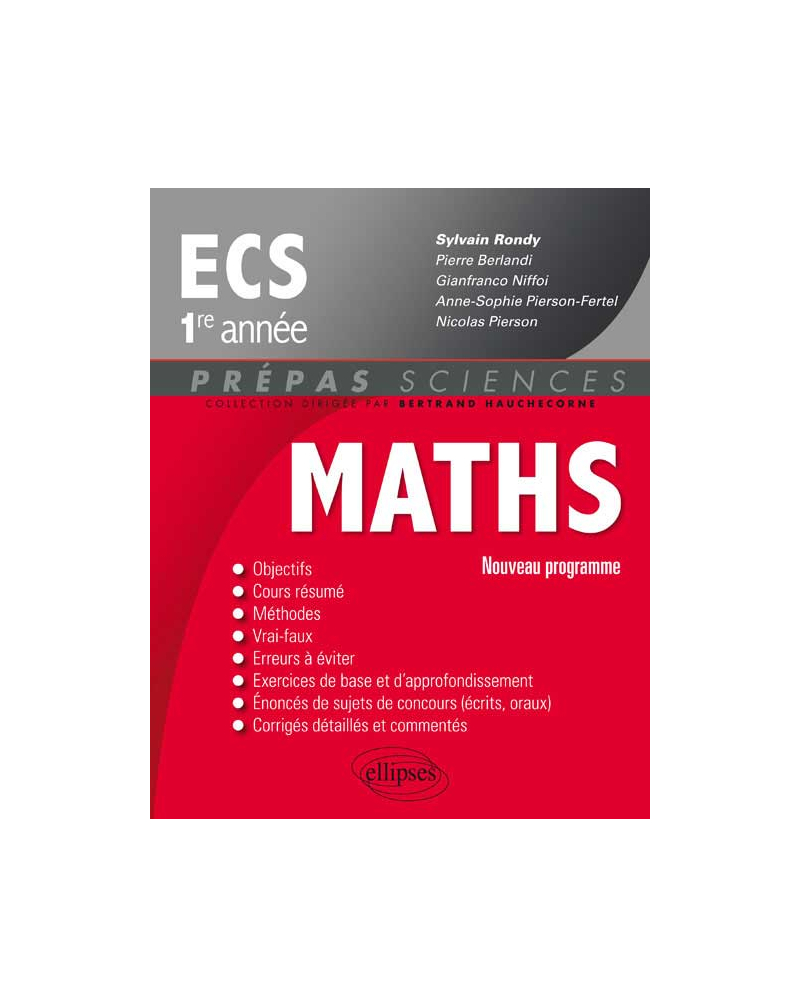 Mathématiques ECS-1 - conforme au nouveau programme 2013