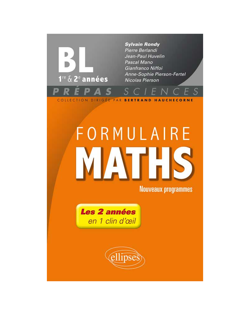 Formulaire Maths BL 1re et 2e années - nouveaux programmes 2013-2014