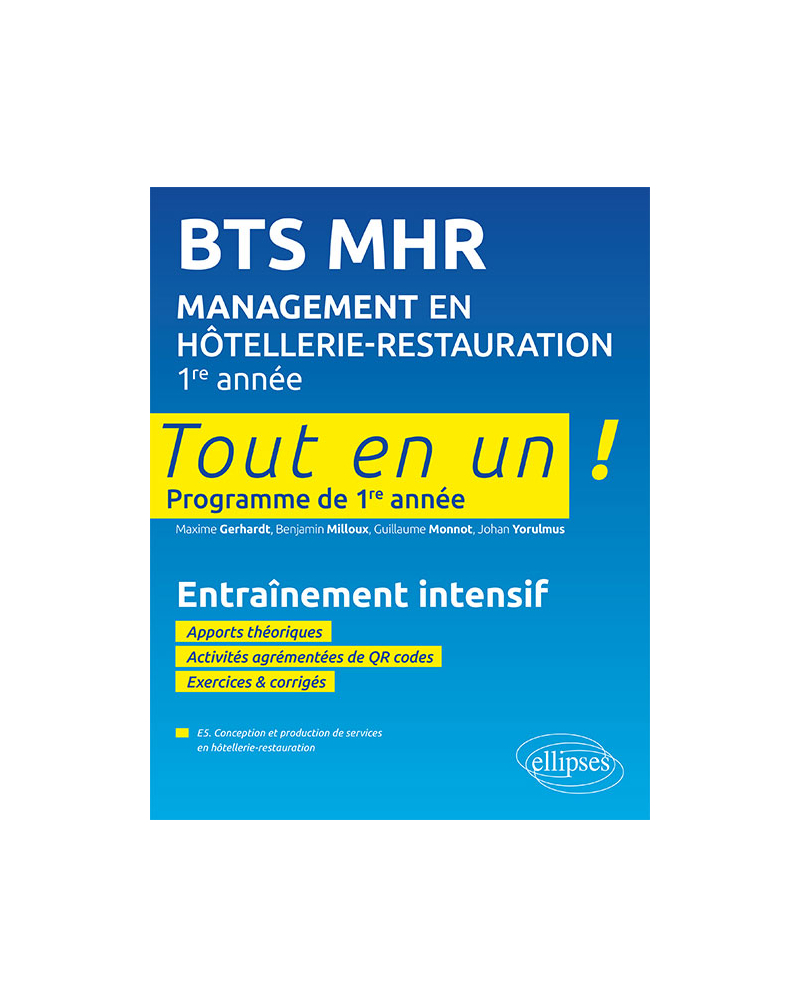 BTS MHR Management en Hôtellerie-Restauration 1re année