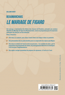 Français, Première. L’œuvre et son parcours : Beaumarchais, Le mariage de Figaro, parcours "La comédie du valet"