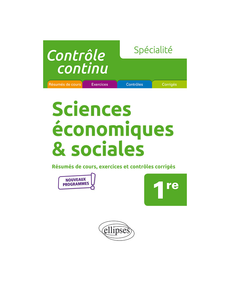 Spécialité Sciences économiques et sociales - Première - nouveaux programmes