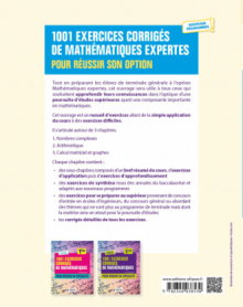 1001 exercices corrigés de Mathématiques expertes - Pour réussir son option - Terminale - Nouveaux programmes