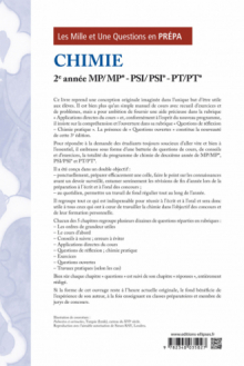 Les 1001 questions de la chimie en prépa - 2e année MP/MP* - PSI/PSI* - PT/PT* - 3e édition actualisée