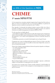 Les 1001 questions de la chimie en prépa - 1re année MPSI-PTSI - 3e édition actualisée