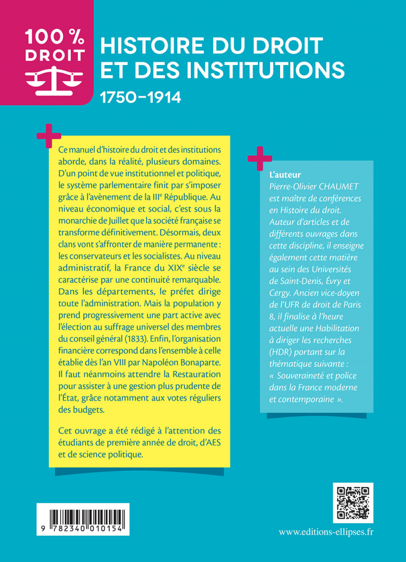 Histoire du Droit et des institutions. 17501914