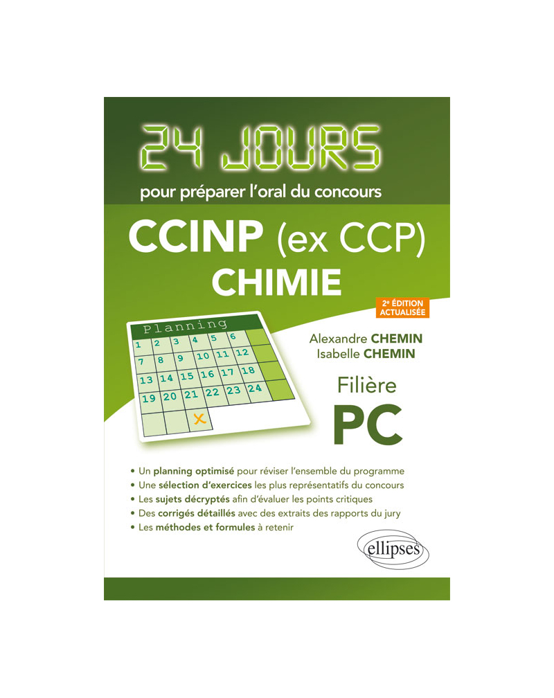 Chimie 24 jours pour préparer l'oral du concours CCINP (ex CCP) - Filière PC - 2e édition actualisée