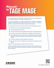 TAGE MAGE - sous-tests 2 et 4 Calcul et Conditions Minimales en 80 fiches