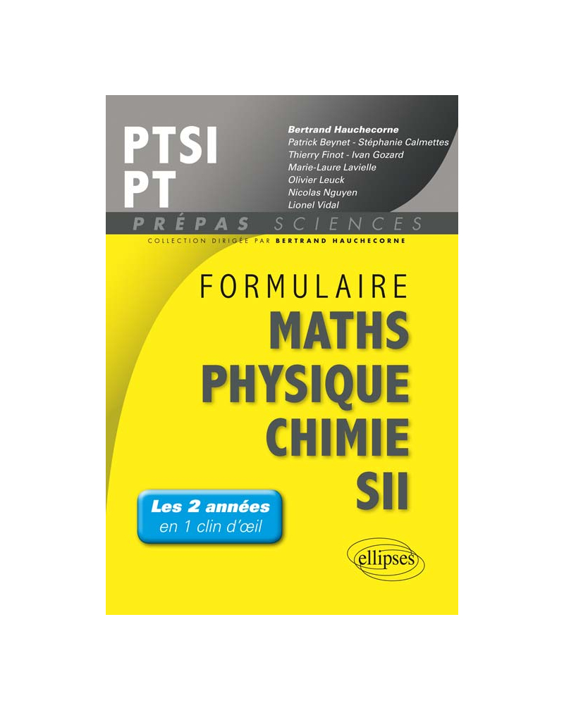 Formulaire PTSI/PT Maths -Physique-chimie - SII