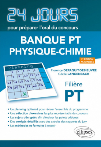 Physique-chimie 24 jours pour préparer l’oral du concours Banque PT - Filière PT - 2e édition actualisée