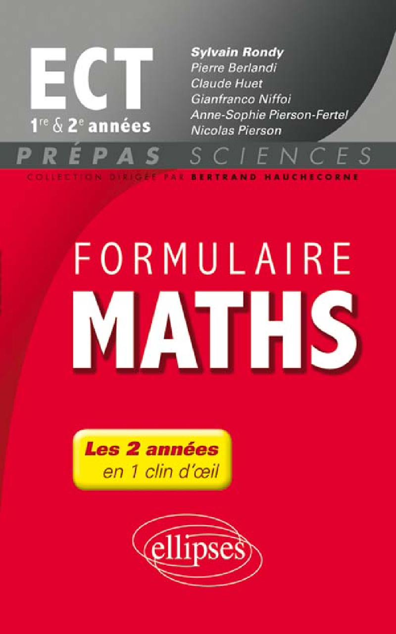 Formulaire Maths ECT 1re et 2e années