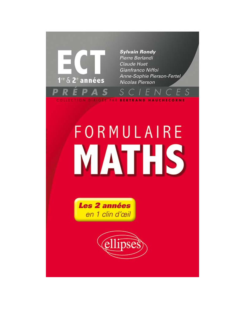 Formulaire Maths ECT 1re et 2e années