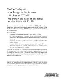 Mathématiques pour les grandes écoles militaires et CCINP - Préparation des écrits et des oraux pour les filières MP, PC, PSI