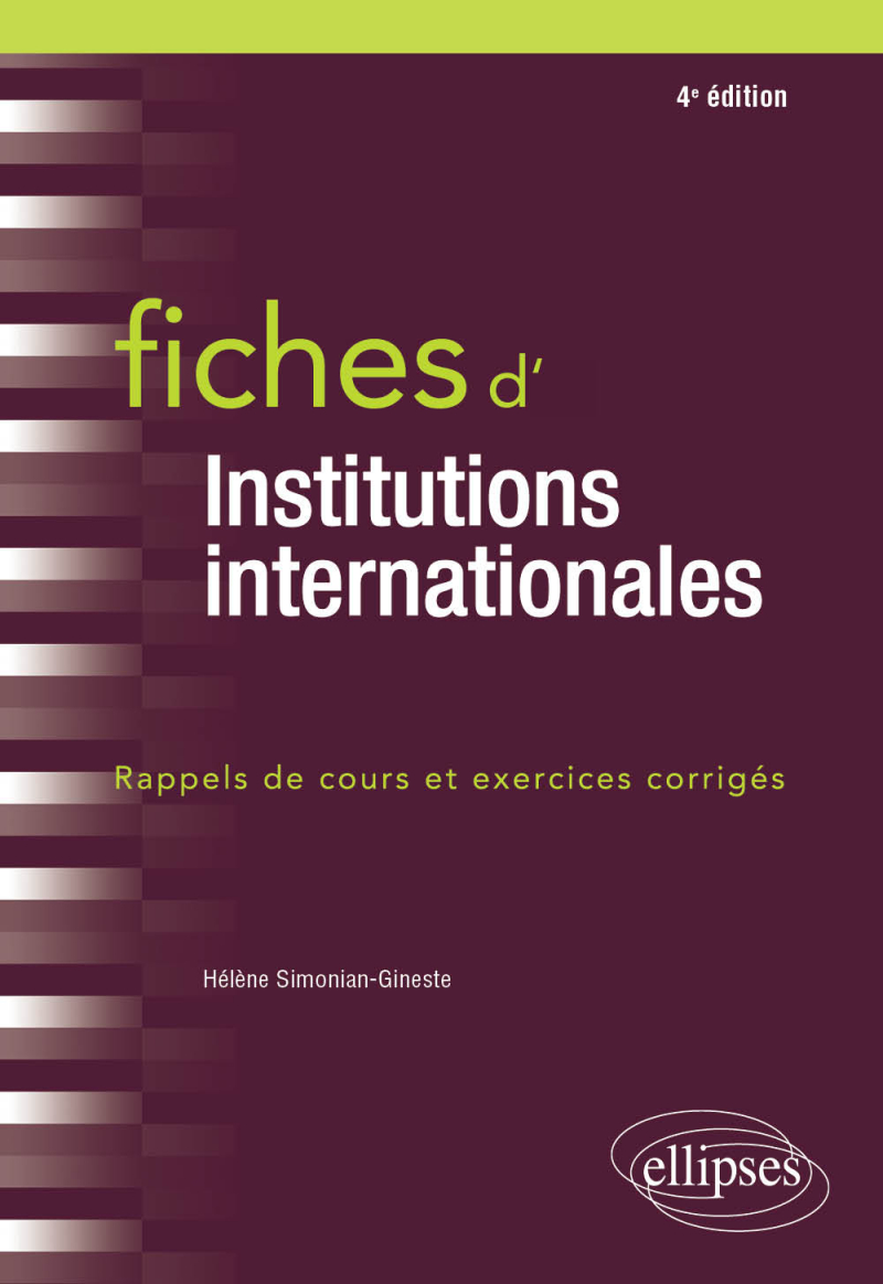 Fiches d'Institutions internationales - 4e édition