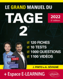 Le Grand Manuel du TAGE 2 – édition 2022 - 10 tests blancs + 120 fiches de cours + 1000 vidéos - 6e édition - édition 2022
