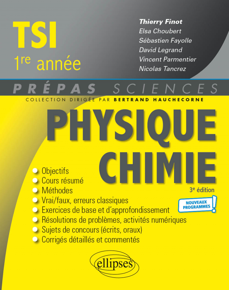 Physique-Chimie TSI1 - Programme 2021 - 3e édition