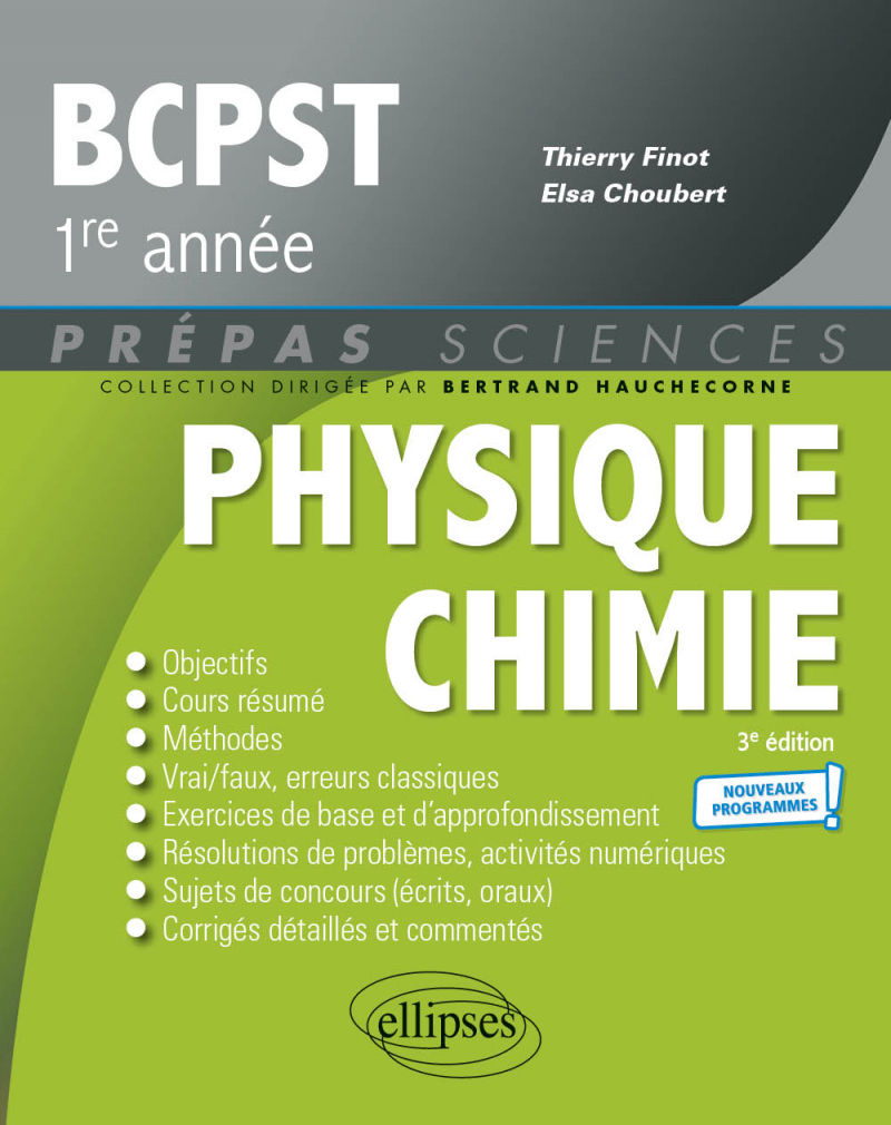 Physique-Chimie BCPST1 -  Programme 2021 - 3e édition