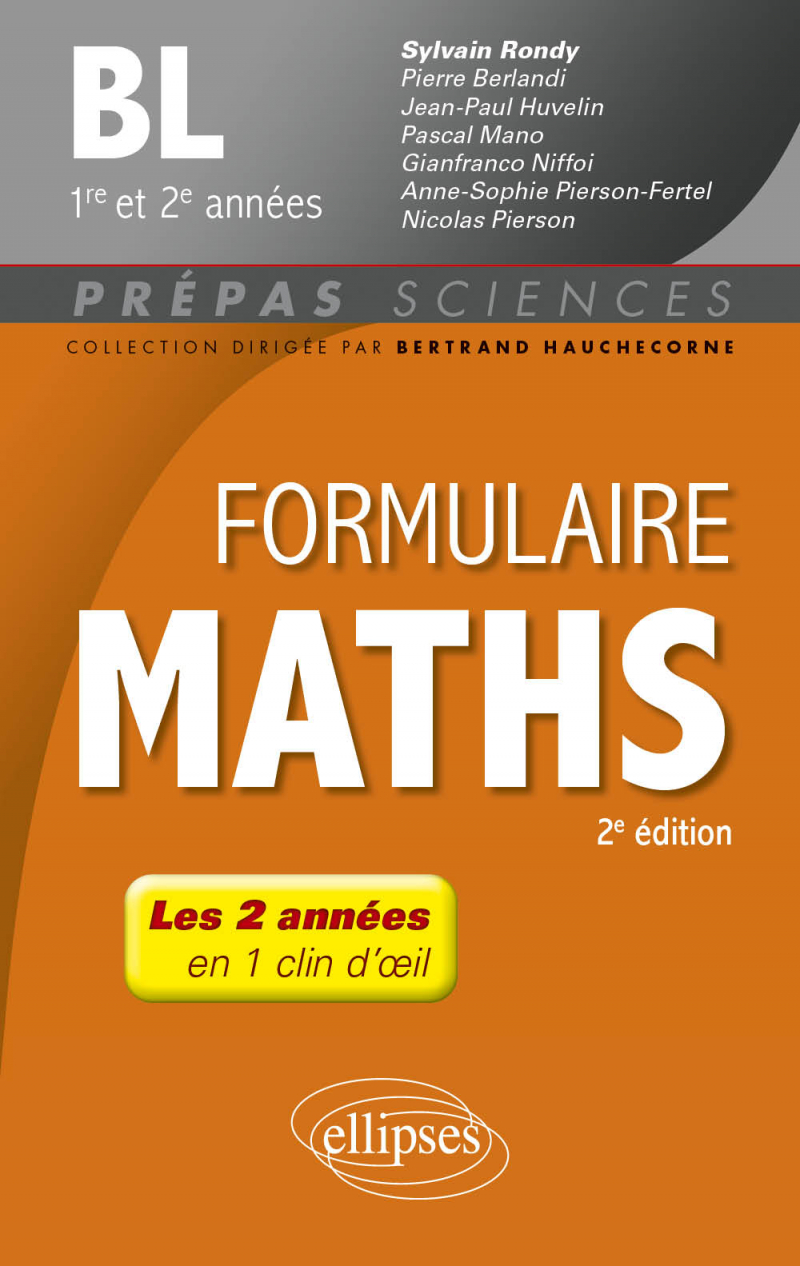 Formulaire Mathématiques - BL 1re et 2e années - 2e édition - 2e édition