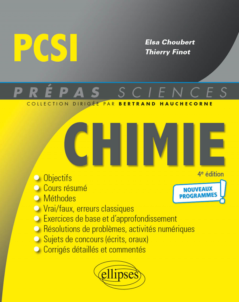 Chimie PCSI - Programme 2021 - 4e édition