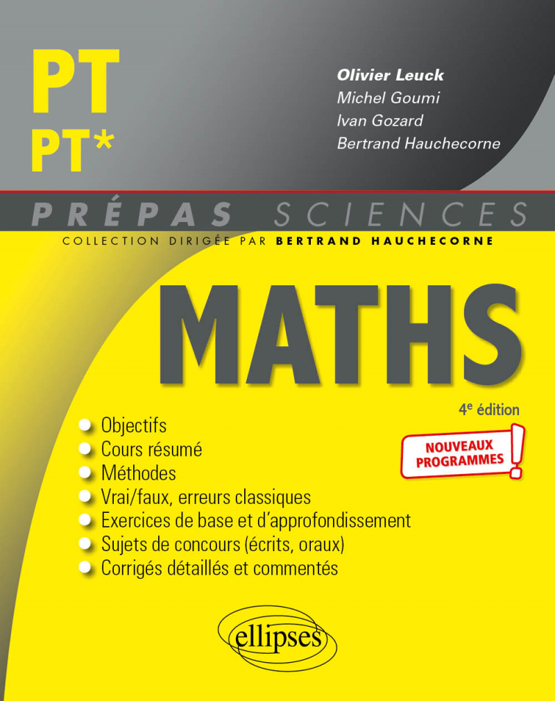 Mathématiques PT/PT* - Programme 2022 - 4e édition