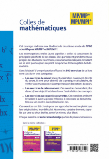 Colles de Mathématiques - MP/MP* MPI/MPI* - Programme 2022 - 500 exercices corrigés - 2e édition