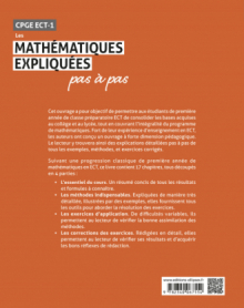 Les Mathématiques expliquées pas à pas - CPGE ECT-1 - Programme 2021