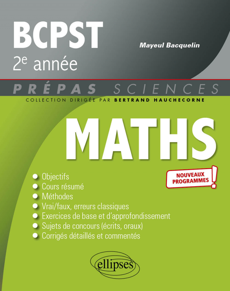 Mathématiques BCPST 2e année - Programme 2022