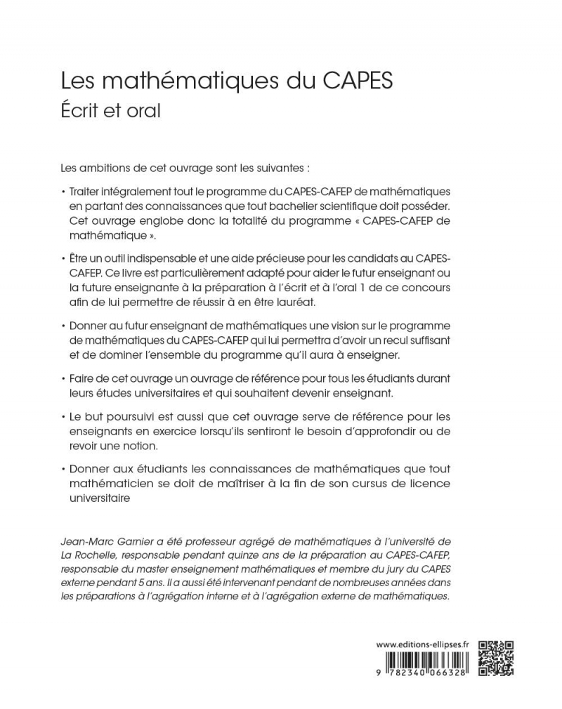 Les mathématiques du CAPES Écrit et oral