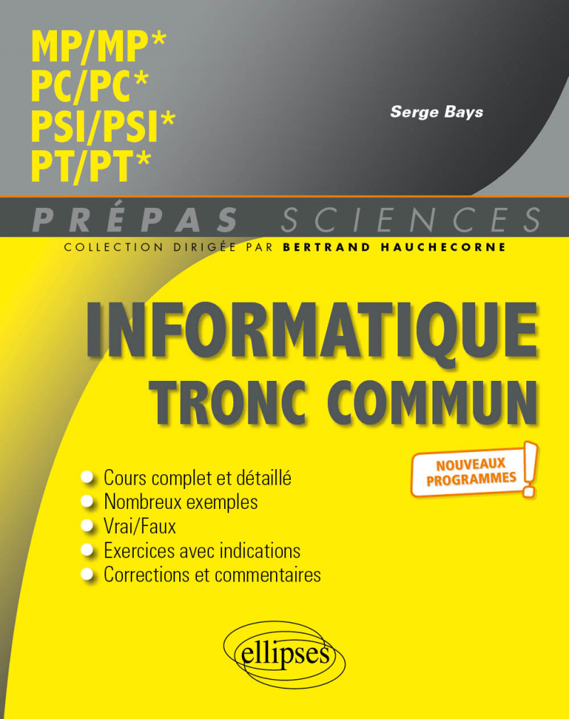 Informatique tronc commun - MP - PC - PSI - PT - Programme 2022