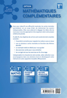 Option Mathématiques complémentaires - Terminale - 15 cartes mentales et 165 exercices corrigés